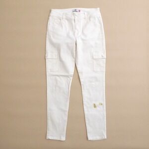 Cabi Jeans Women's Skinny Cargo Jeans Pants White Style 6495 Size 8